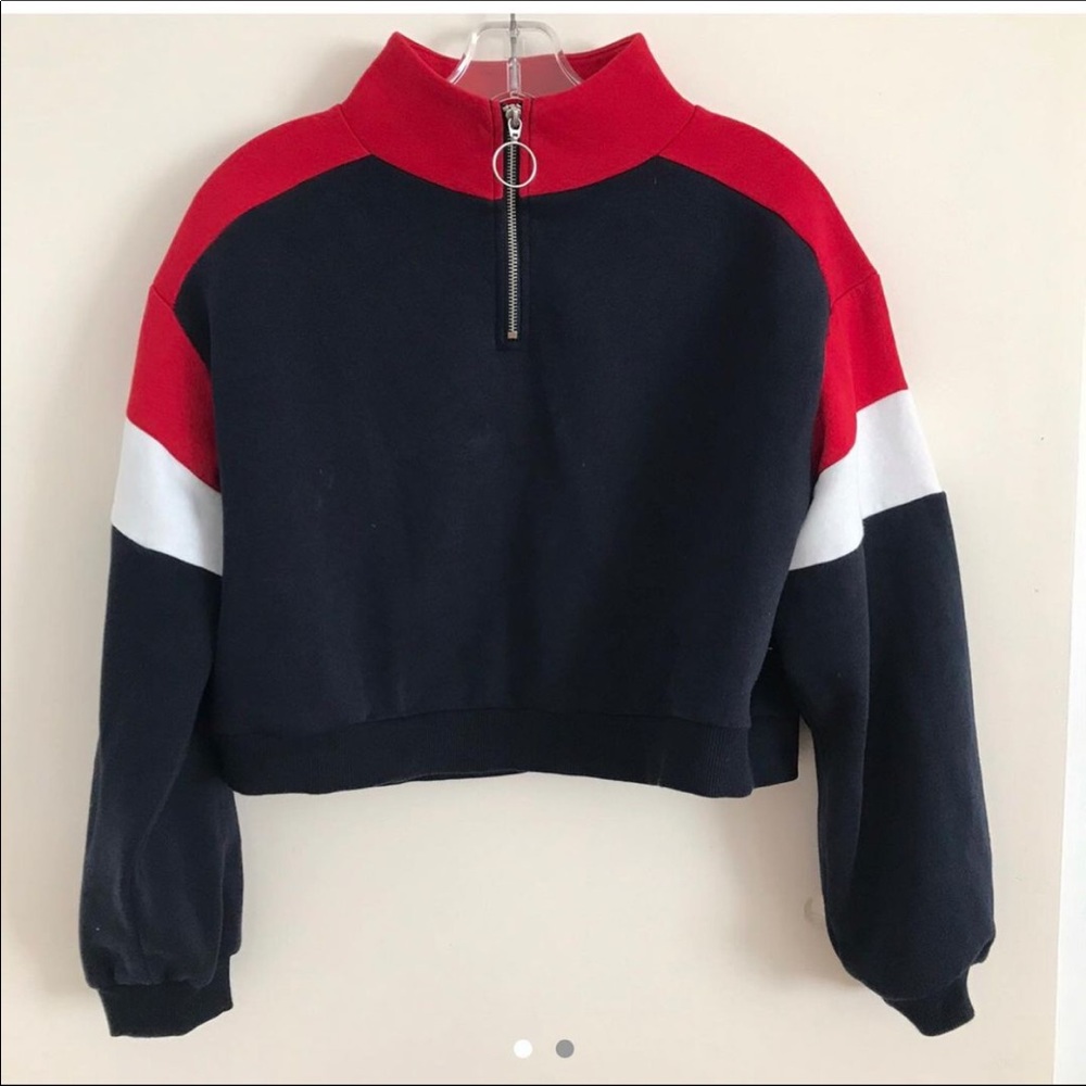 Colourblock quart zip sweatshirt